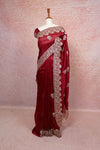 Maroon Organza Saree - Seematti