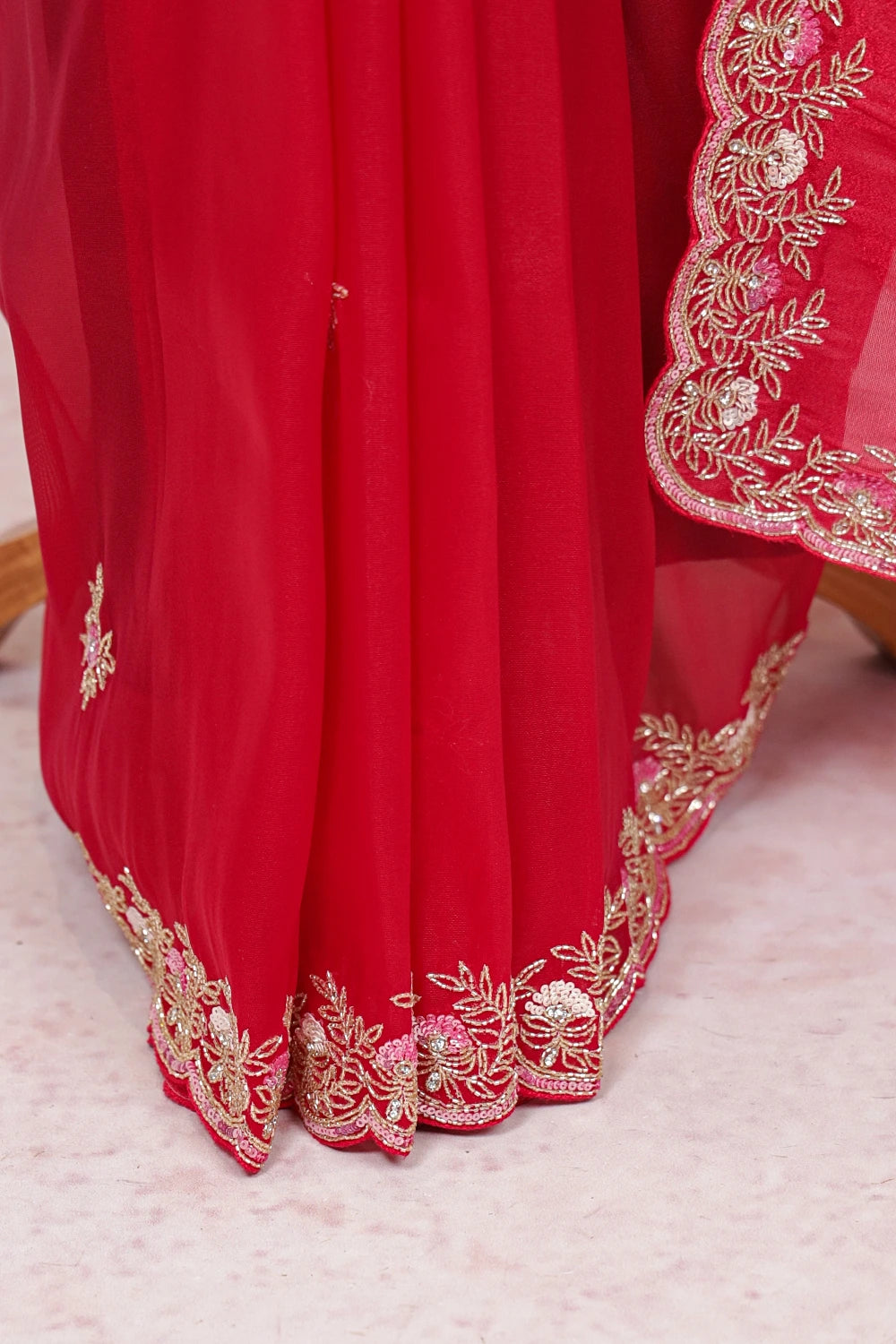 Magenta Pink Tissue Organza Saree - Seematti