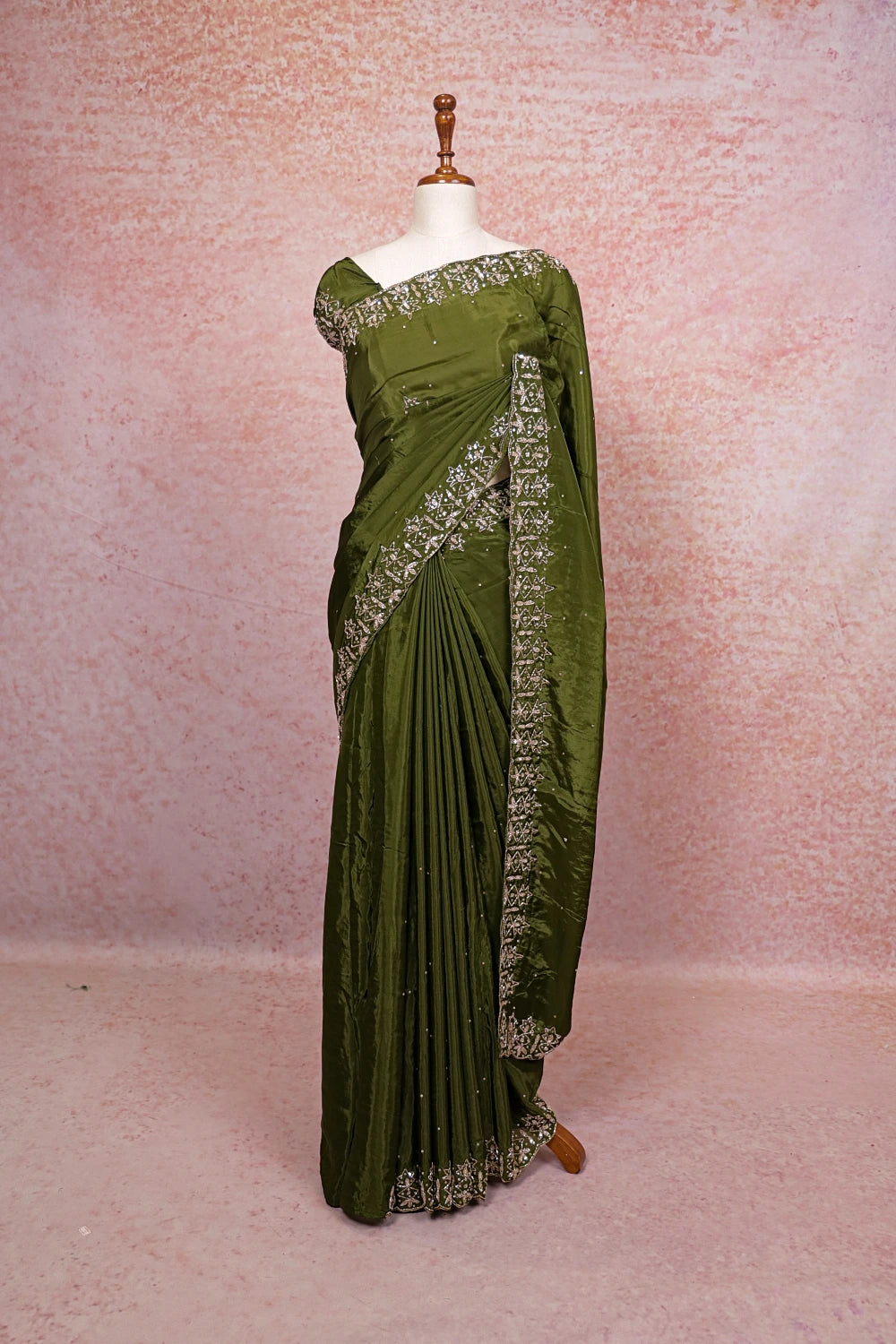 Leaf Green Georgette Saree