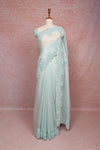 Sky Blue Tissue Organza Saree - Seematti