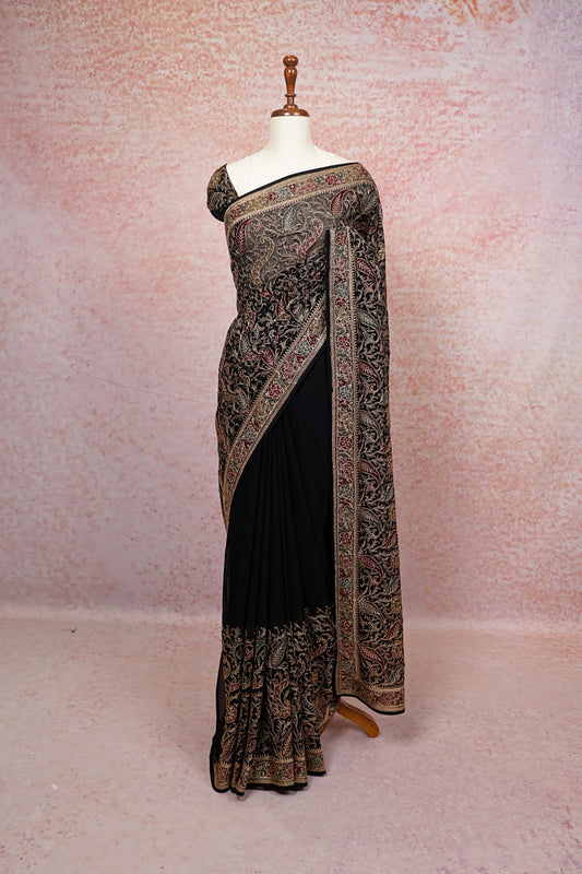 Black Georgette Saree