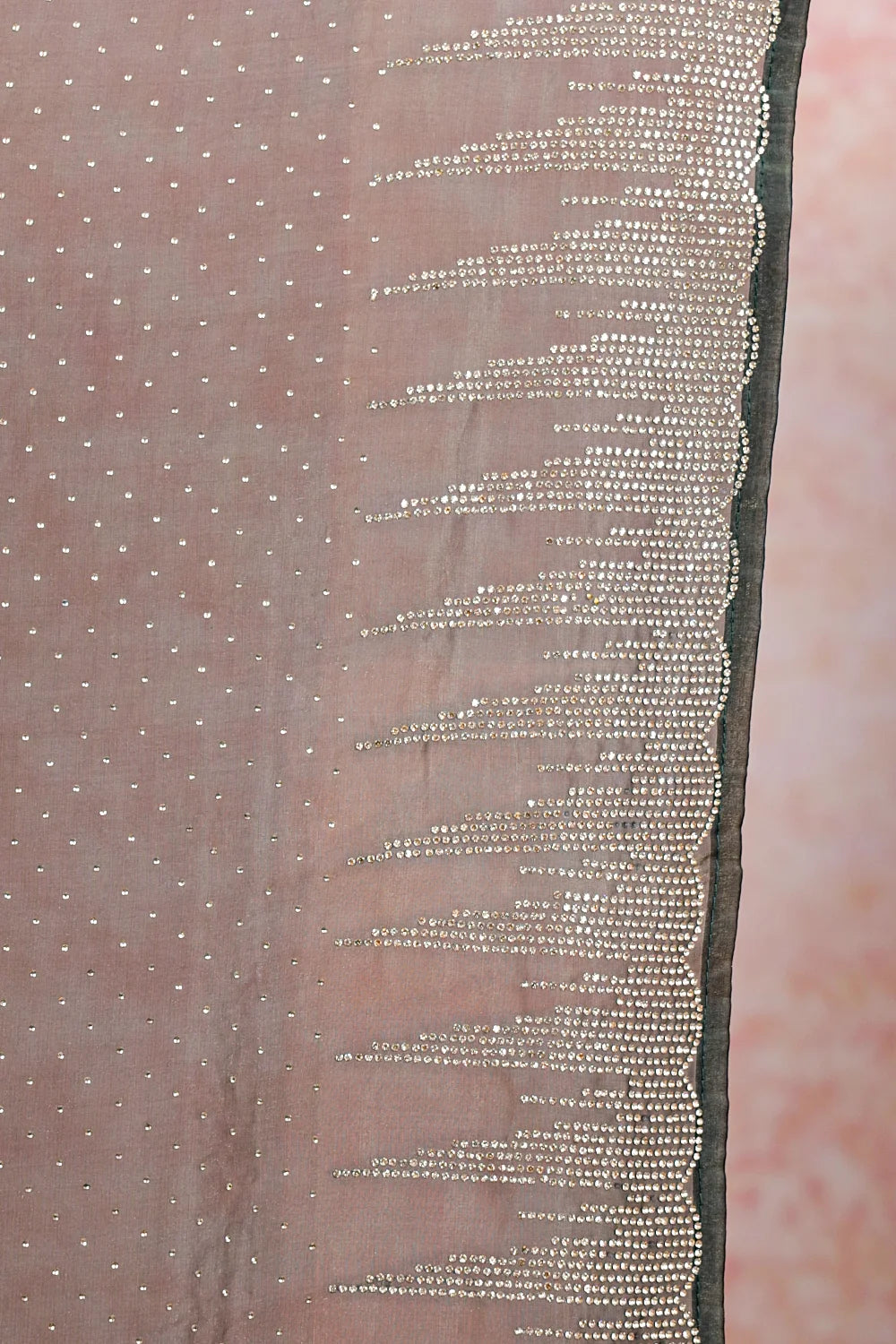 Grey And Gold Velvet Organza Saree