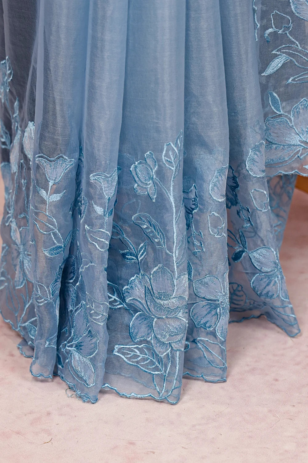 Powder Blue Organza Saree