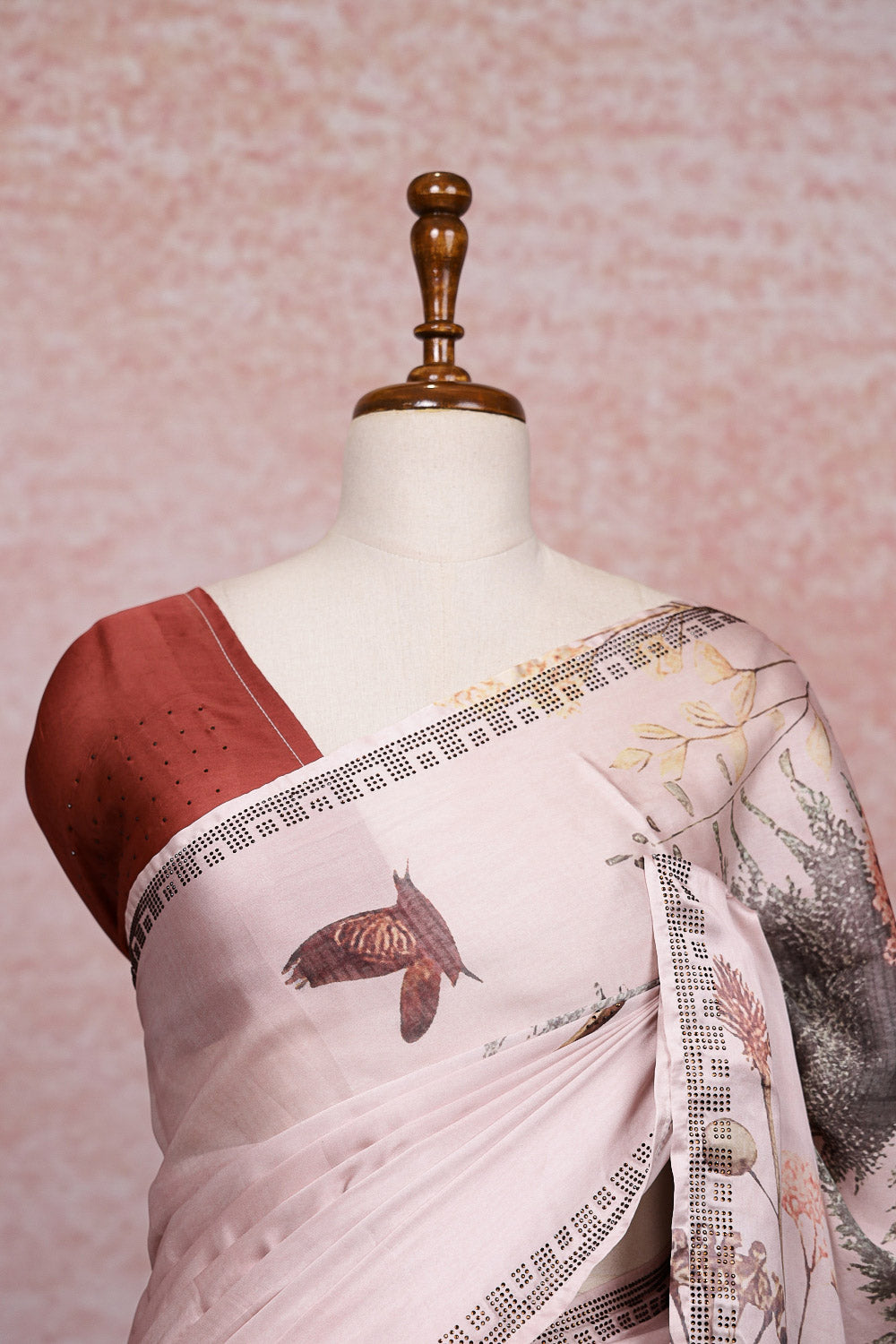 Baby Pink Modal Silk Saree