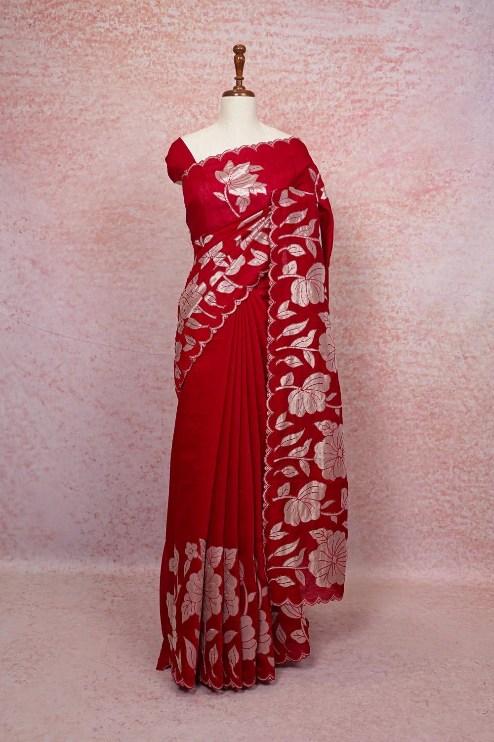 Apple Red Organza Saree