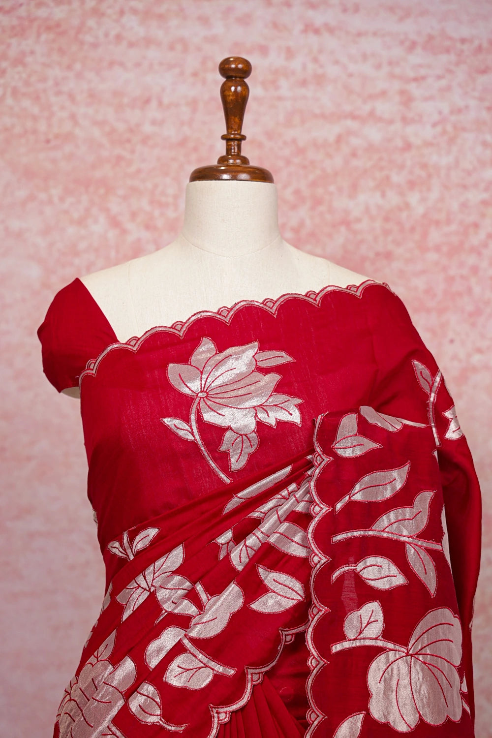 Apple Red Organza Saree