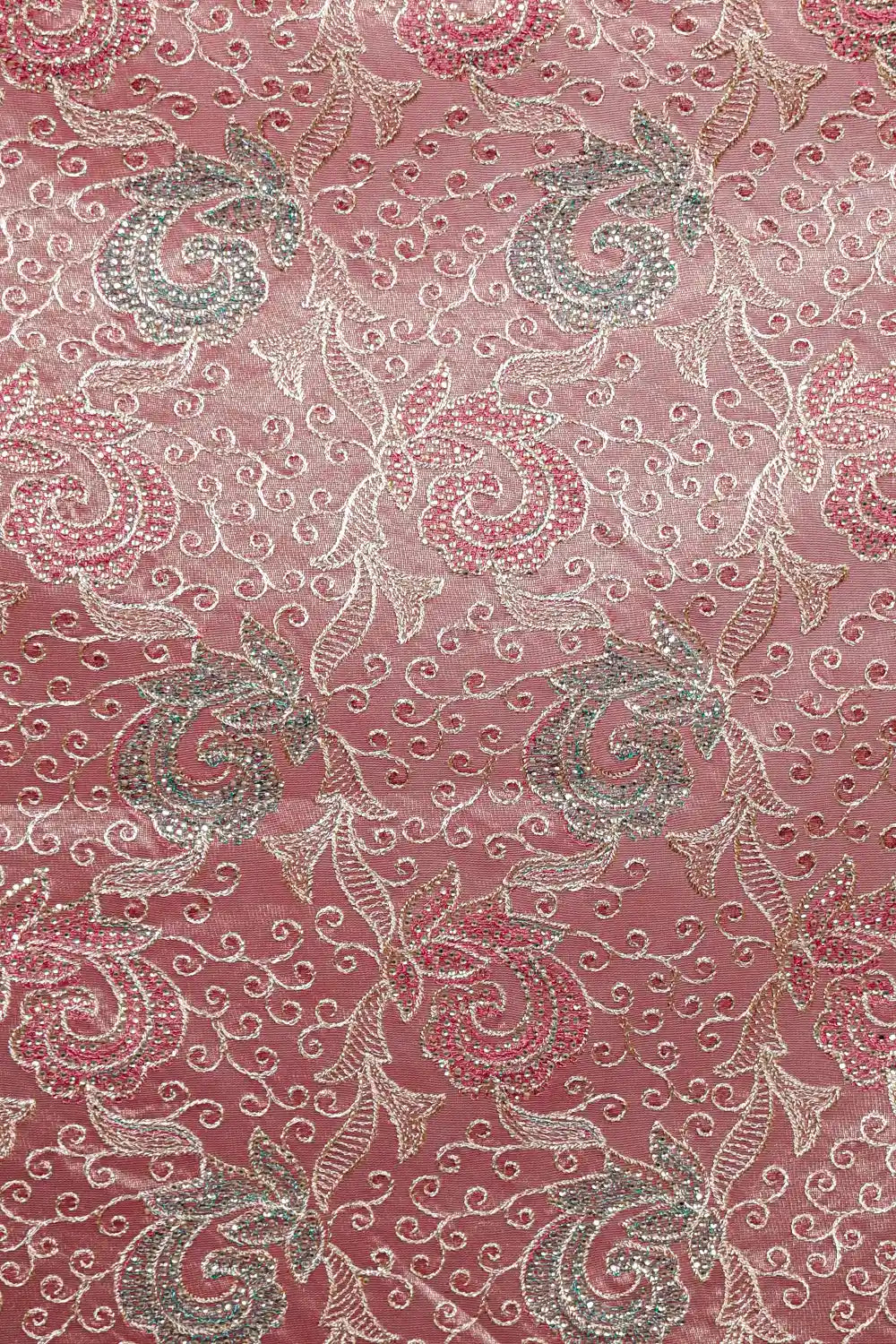 Onion Color Tissue Organza Saree