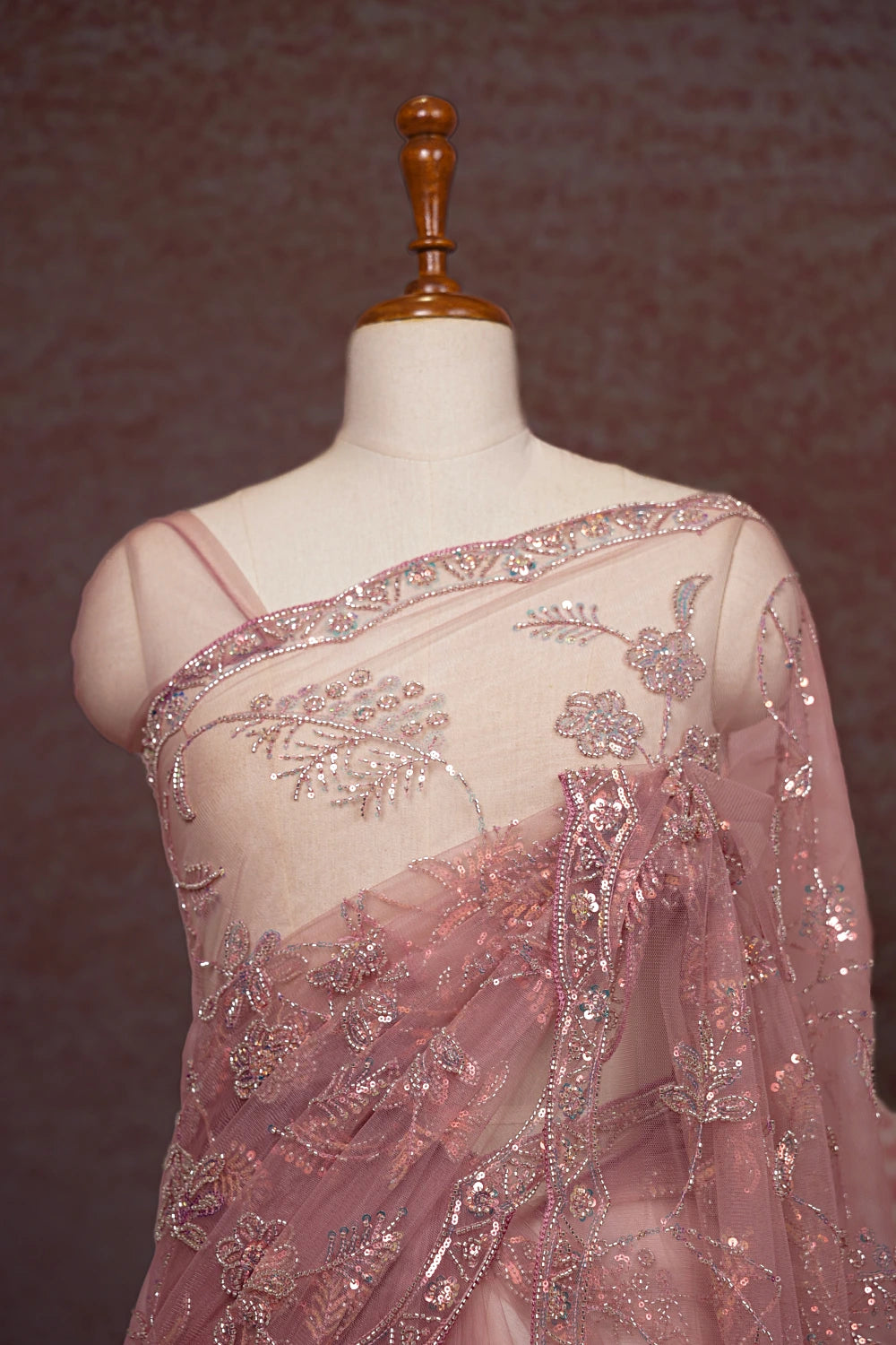 Pink Net Saree - Seematti