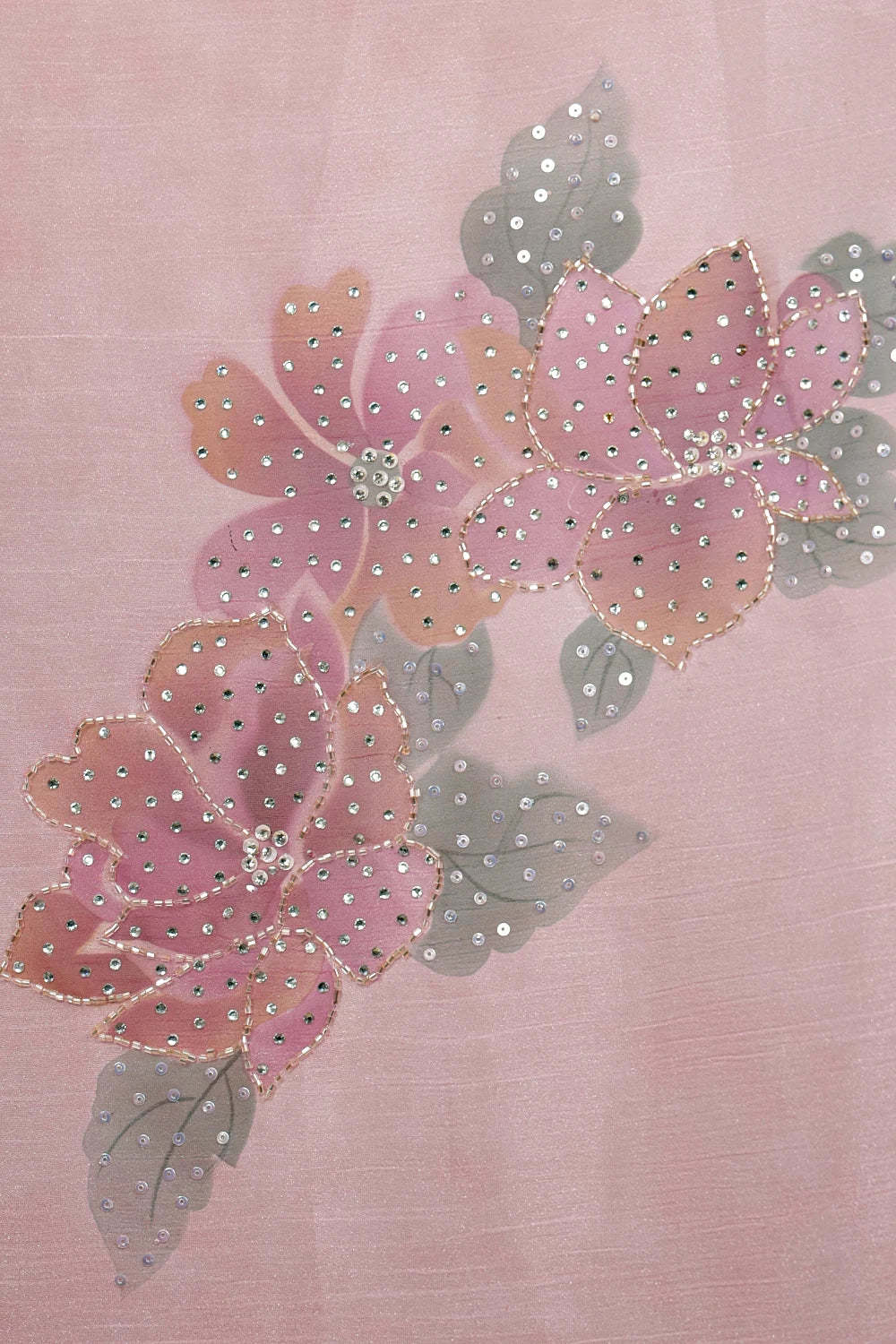 Baby Pink Glass Organza Saree