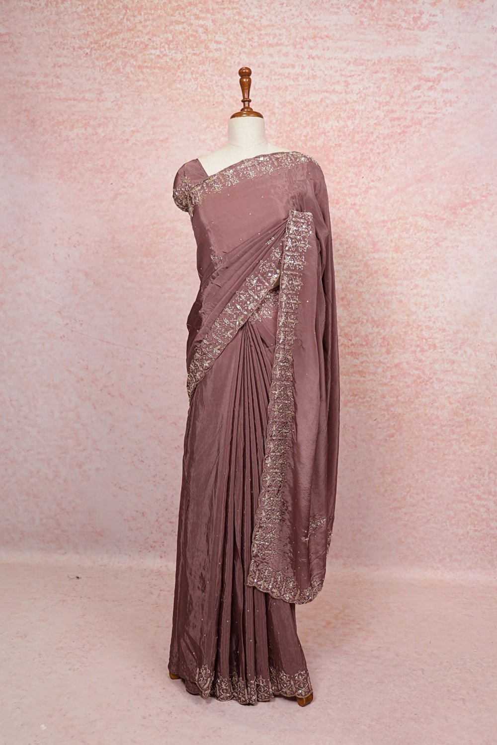 Pastel Lavender Organza Saree