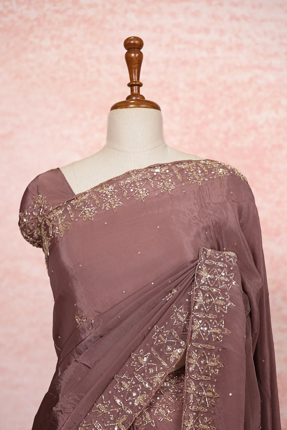 Pastel Lavender Organza Saree