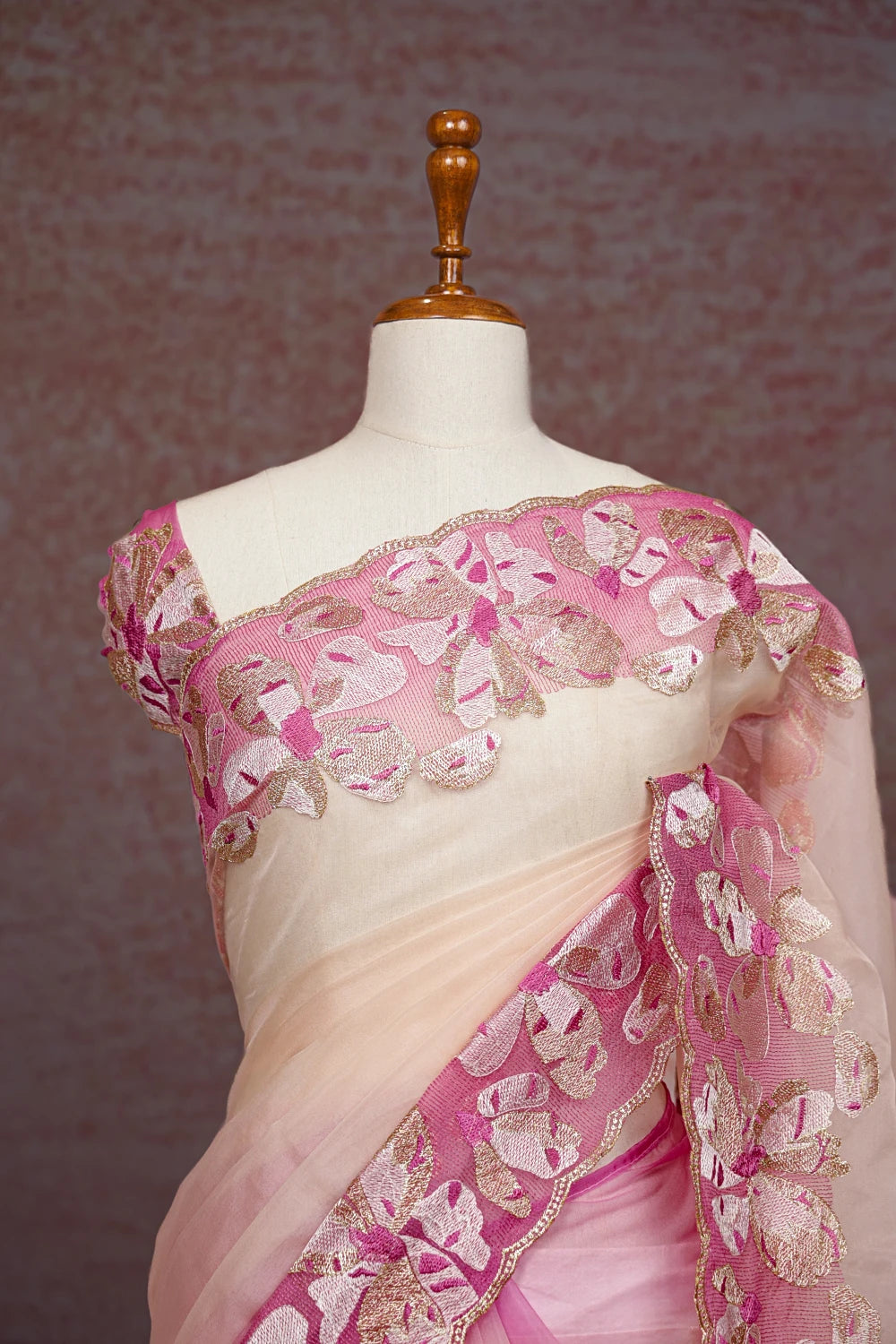Milk Rose Organza Saree
