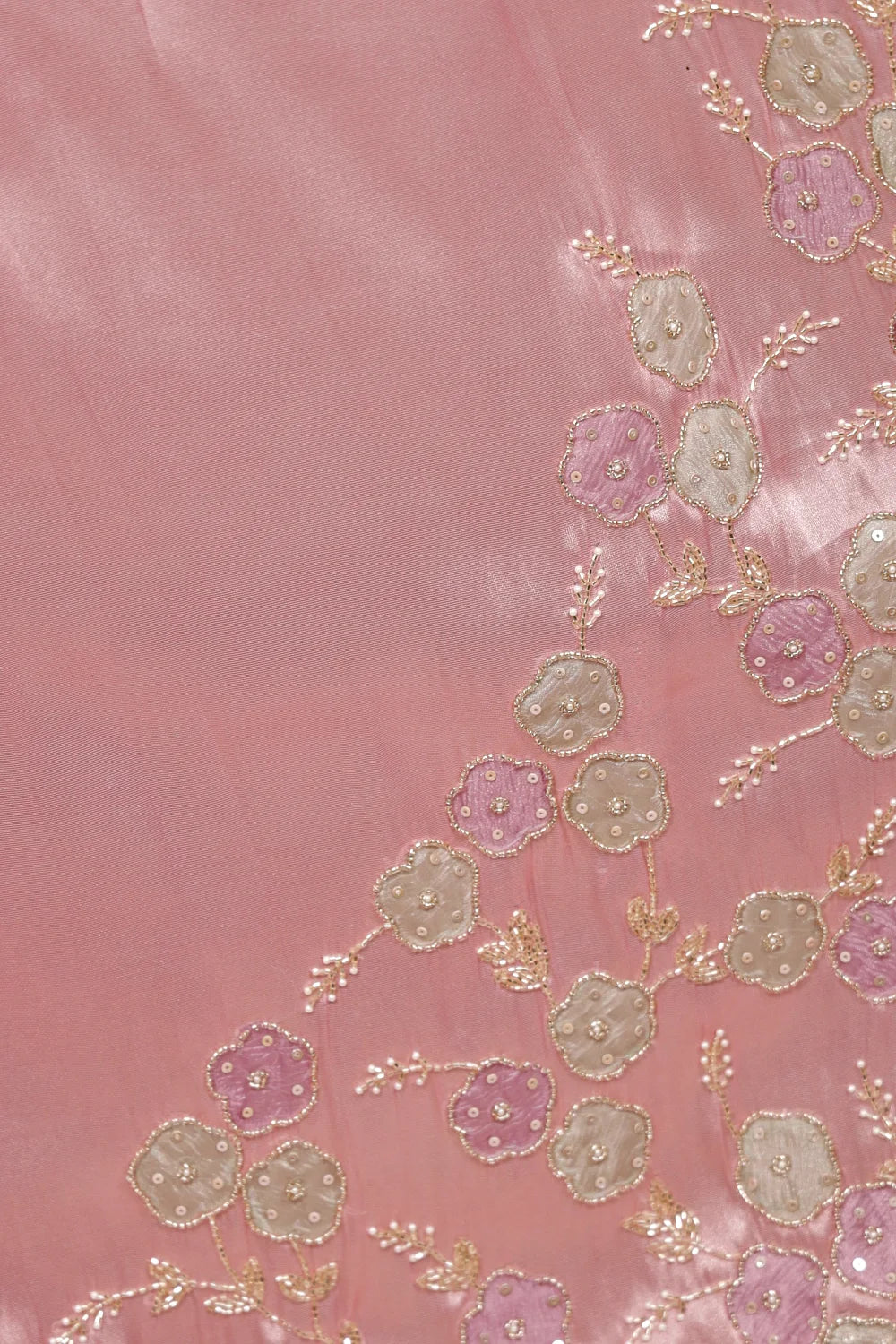 Rose Pink Tissue Organza Saree