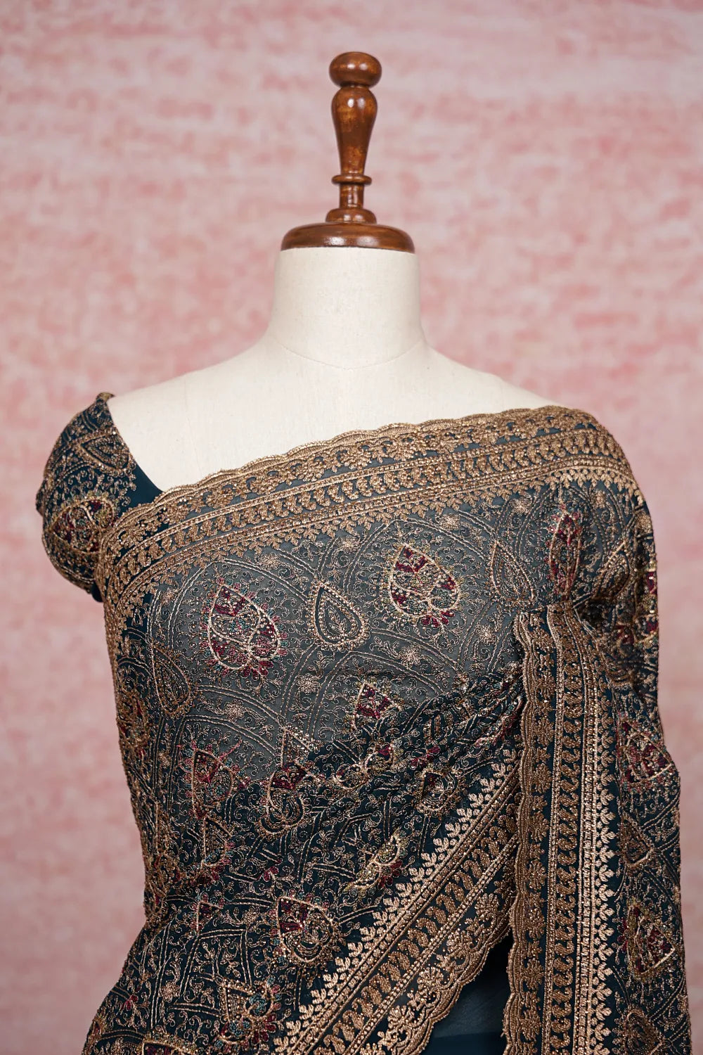 Peacock Green Georgette Saree - Seematti