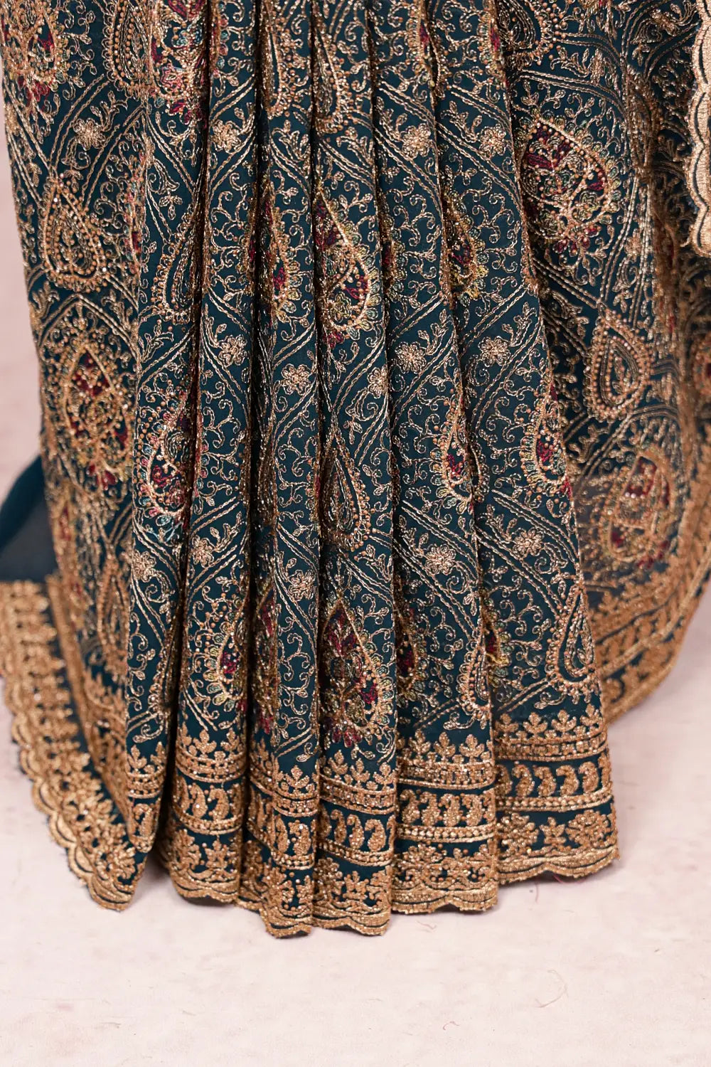 Peacock Green Georgette Saree - Seematti