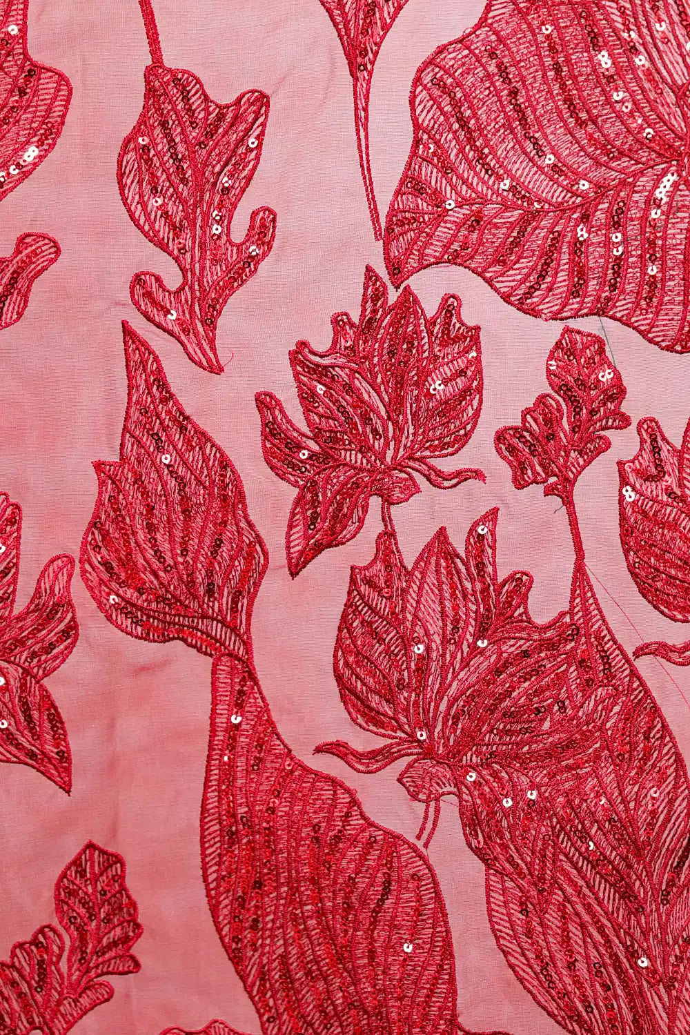 Apple Red Organza Saree