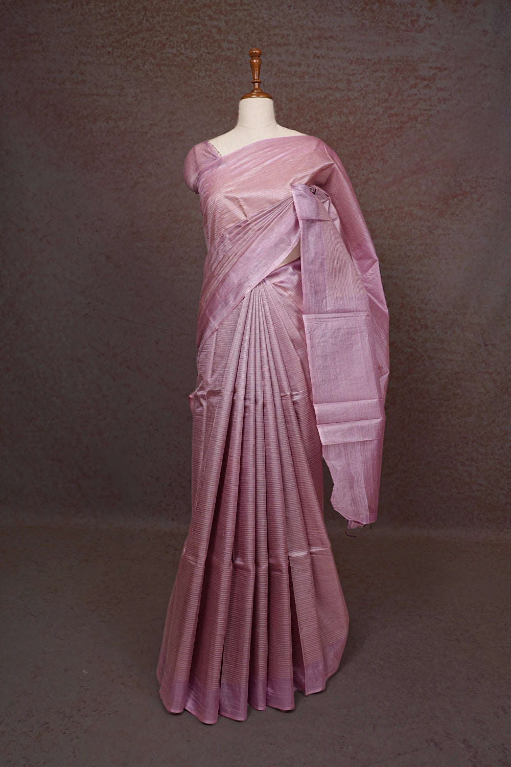 Lavender Tussar Silk Saree - Seematti