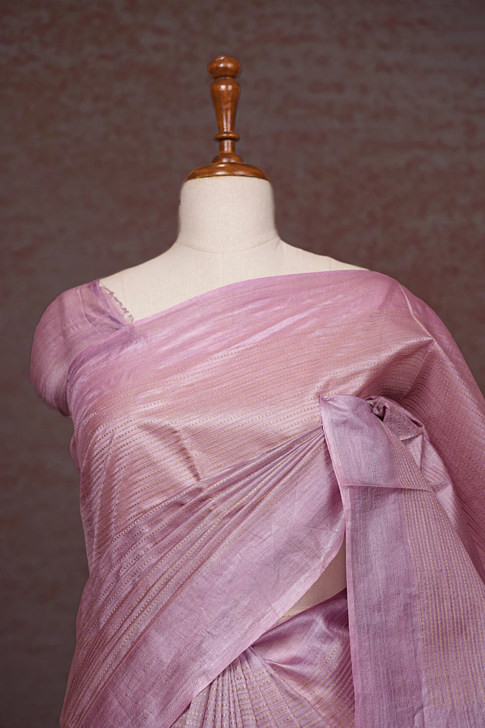 Lavender Tussar Silk Saree - Seematti