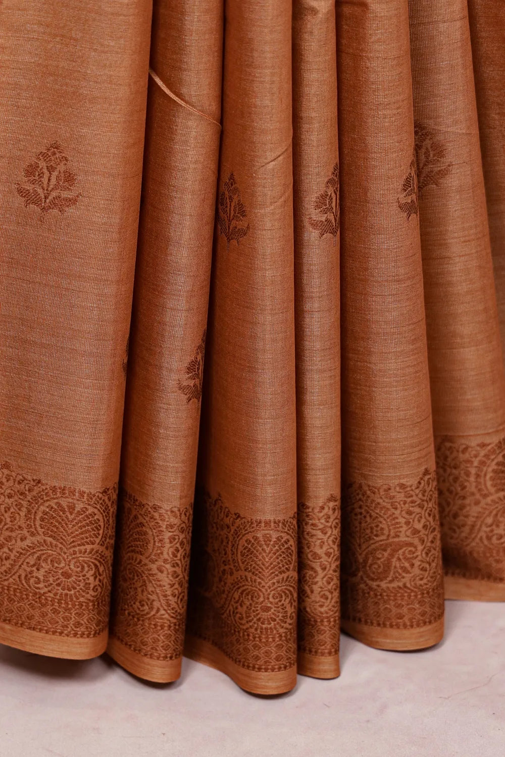Light Chocolate Tussar Silk Saree