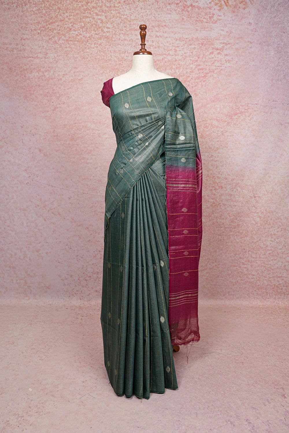Green Semi Jute Saree