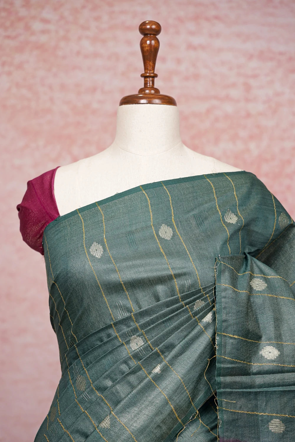 Green Semi Jute Saree