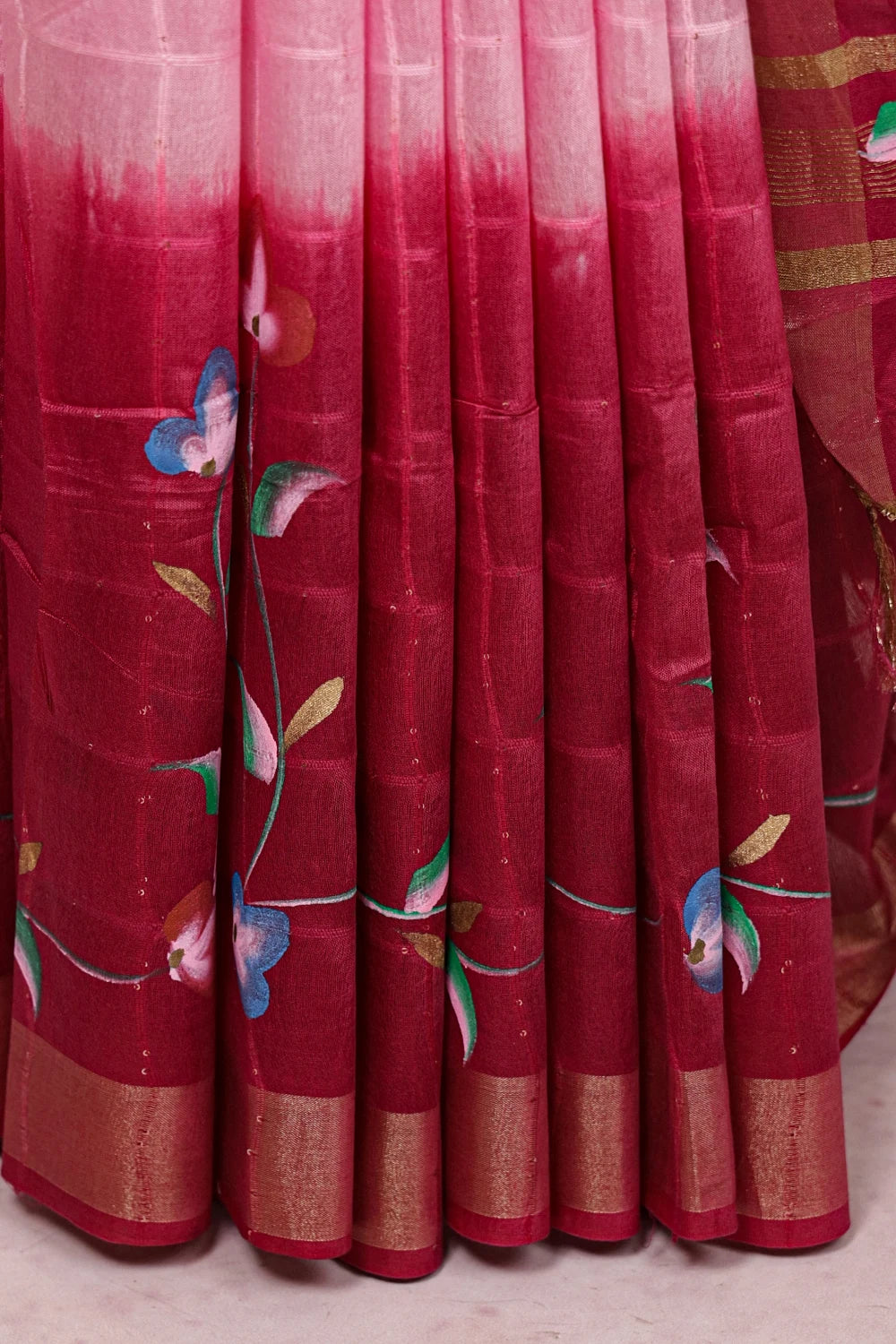 Baby Pink Cotton Saree