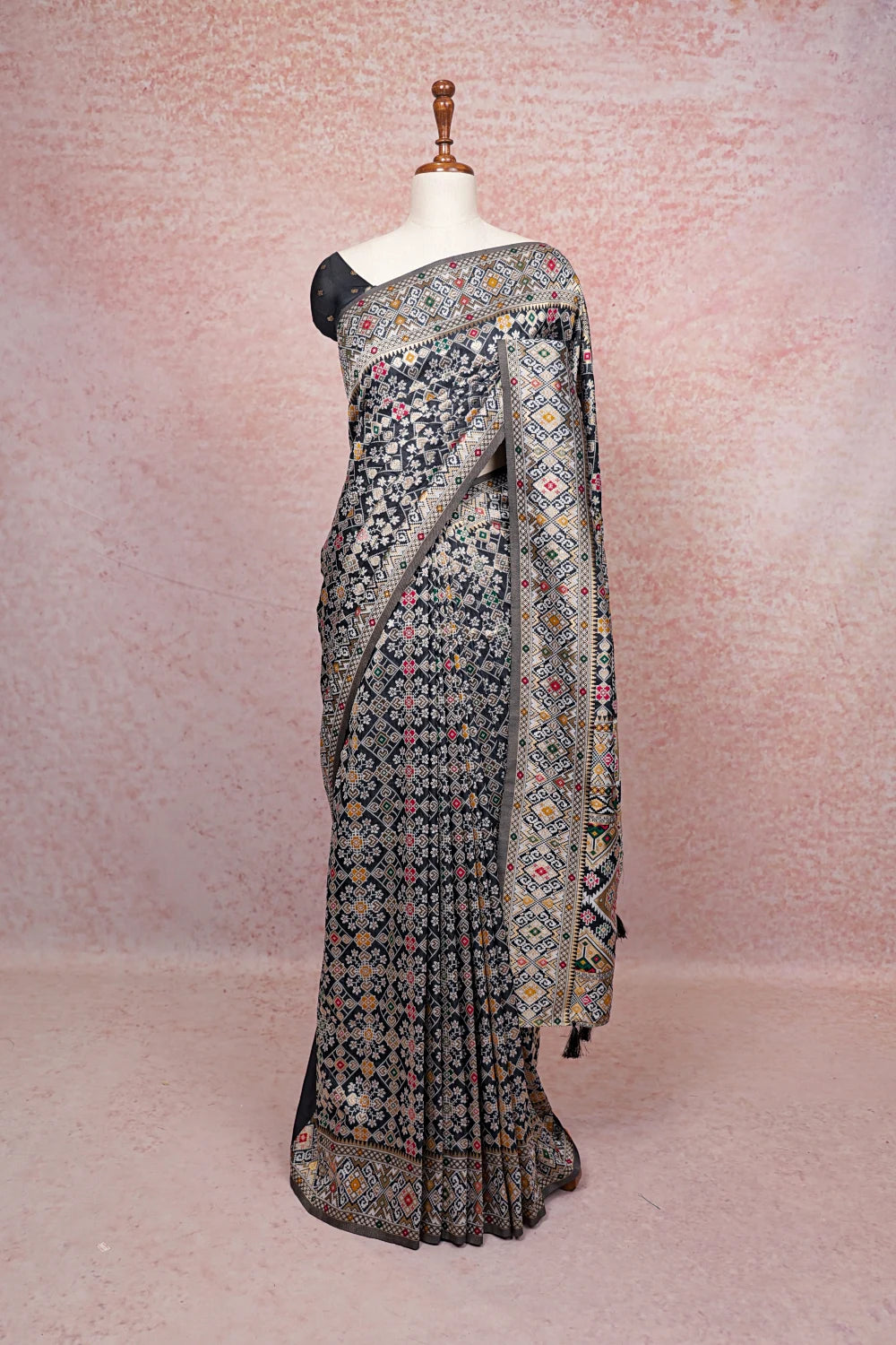 Black Semi Silk Saree