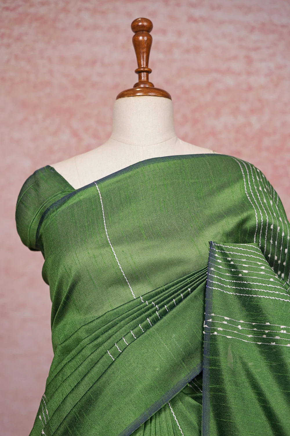 Green Semi Tussar Saree