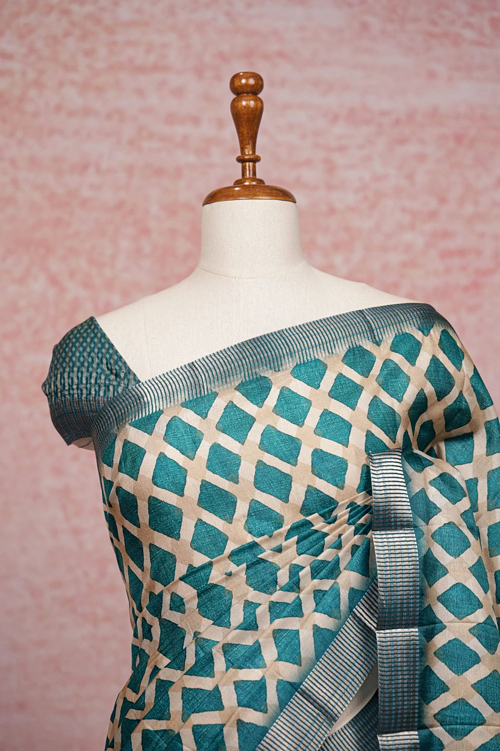 Cream Semi Silk Saree