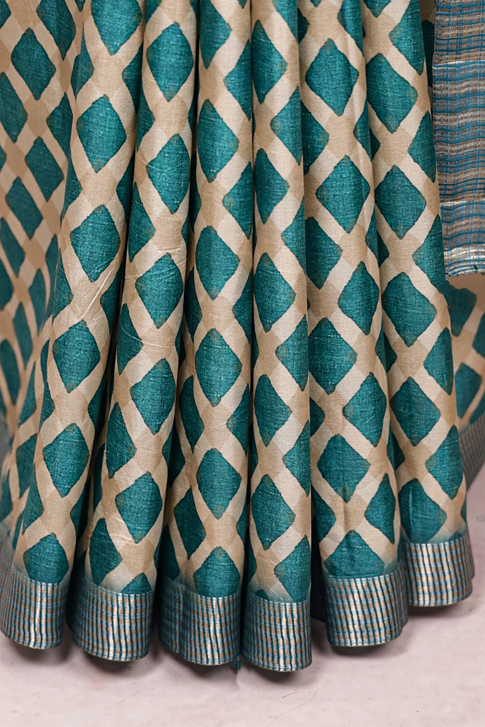 Cream Semi Silk Saree