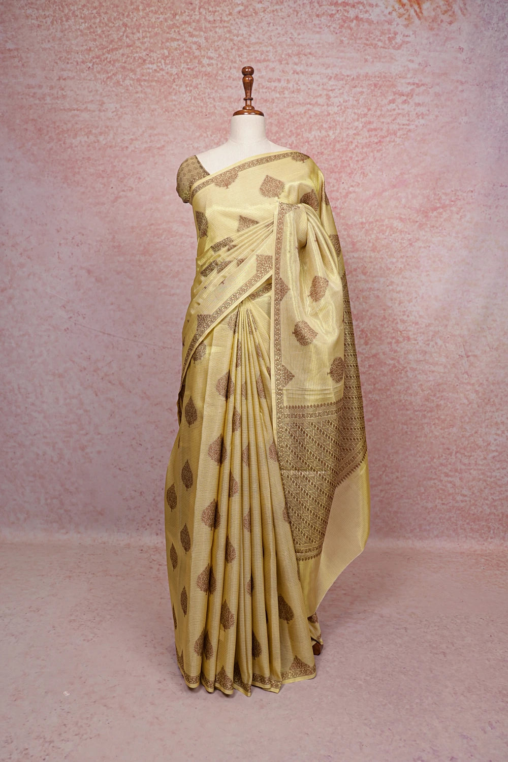 Gold Semi Tissue Saree