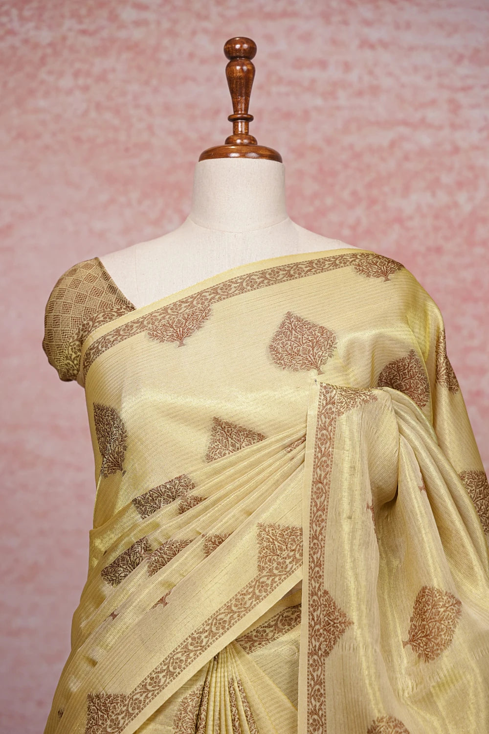 Gold Semi Tissue Saree