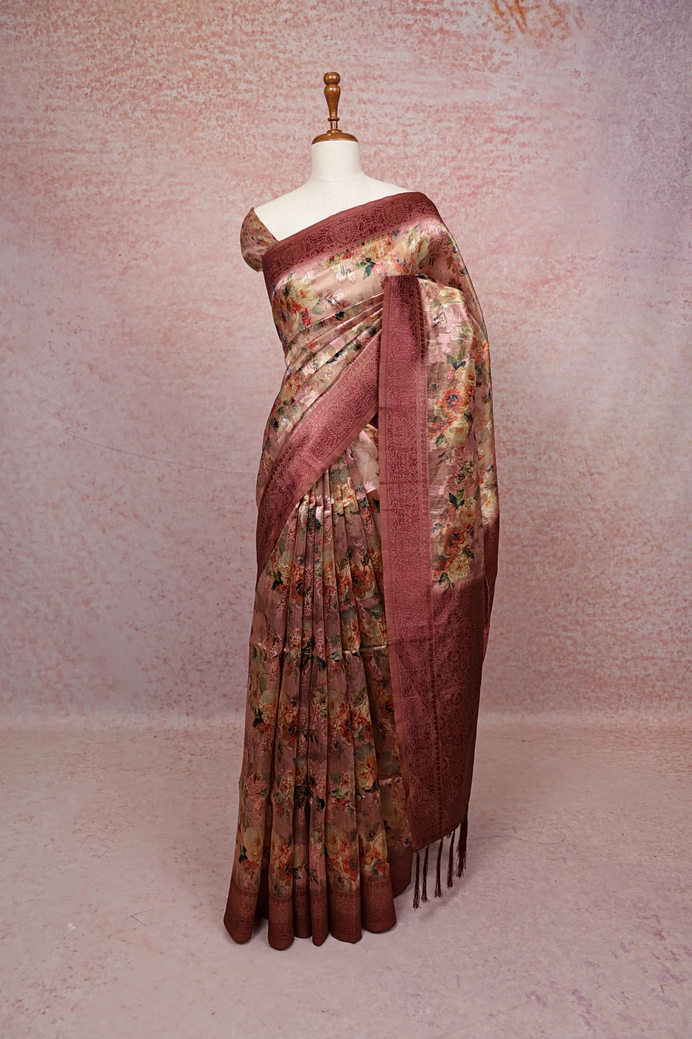 Gold Semi Tissue Saree