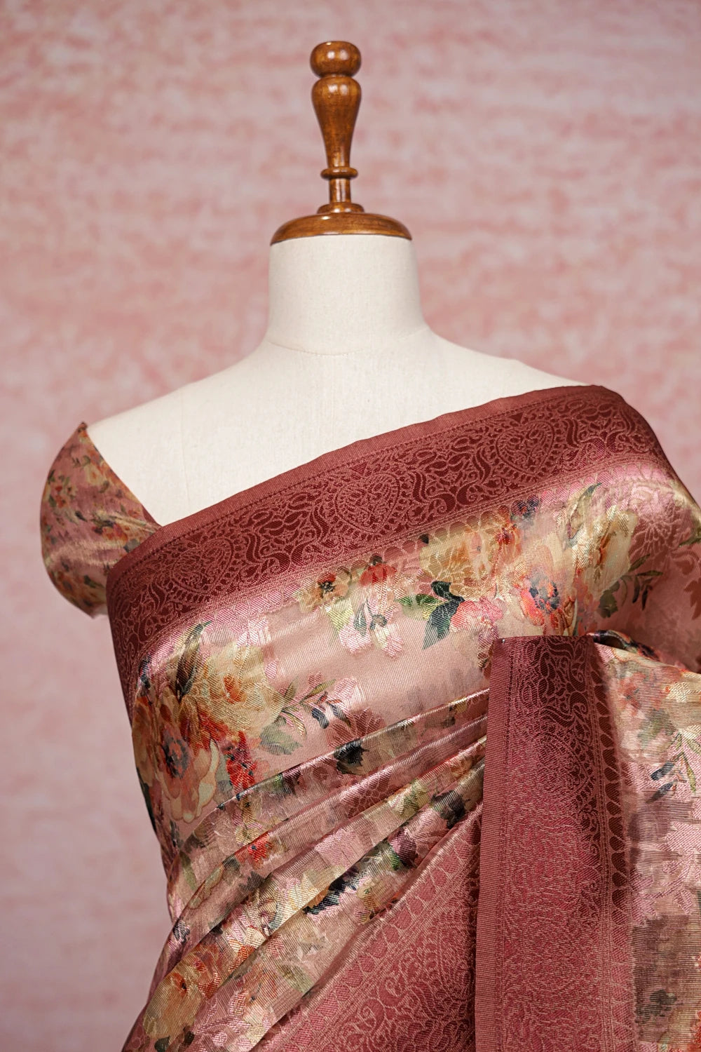 Gold Semi Tissue Saree