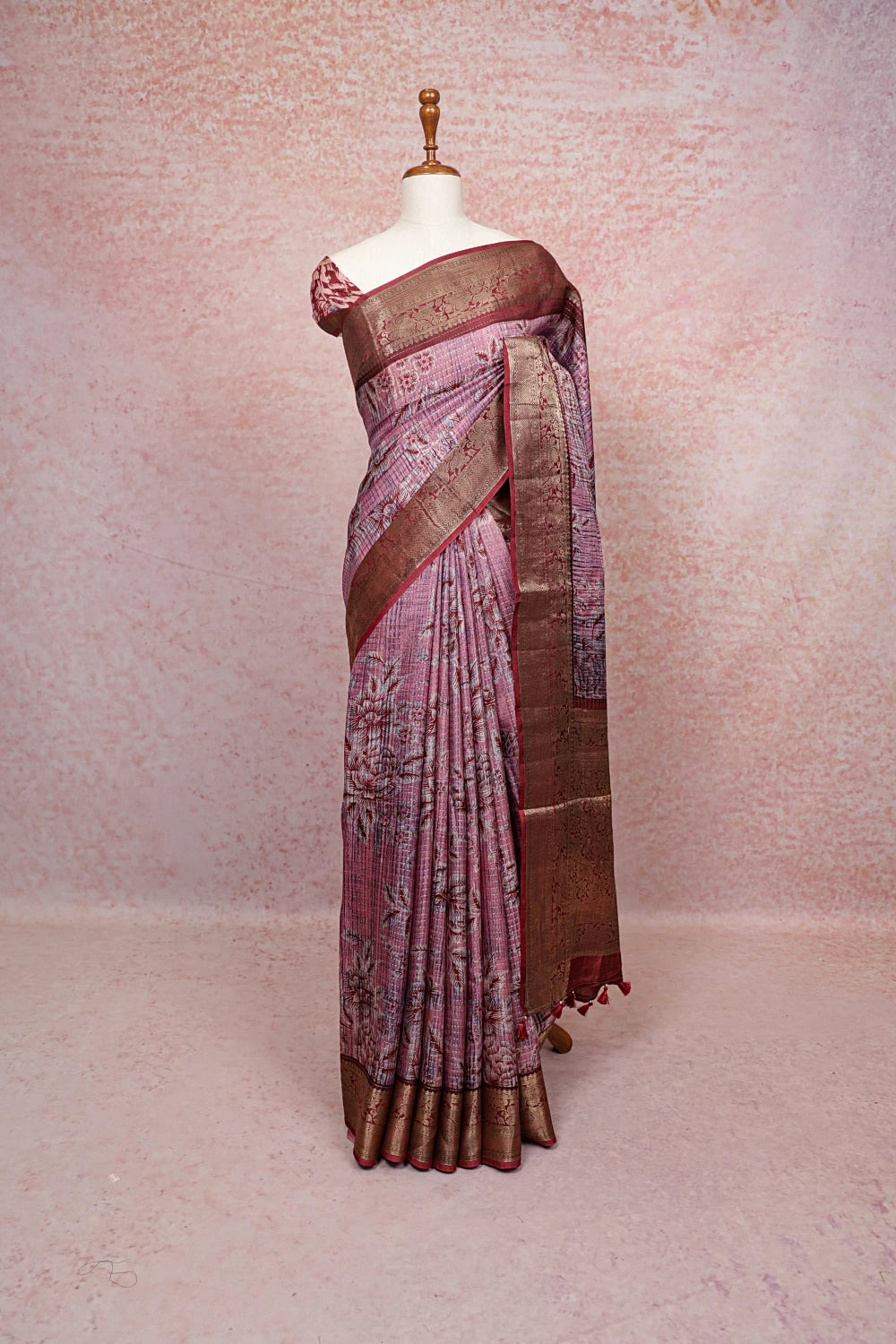 Pink Semi Silk Saree