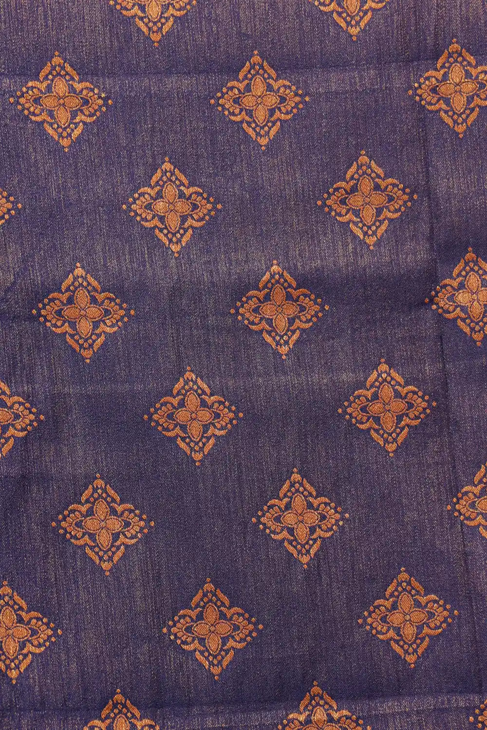 Navy Blue Semi Banarasi Saree