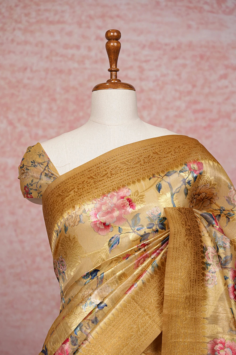 Gold Semi Tissue Saree
