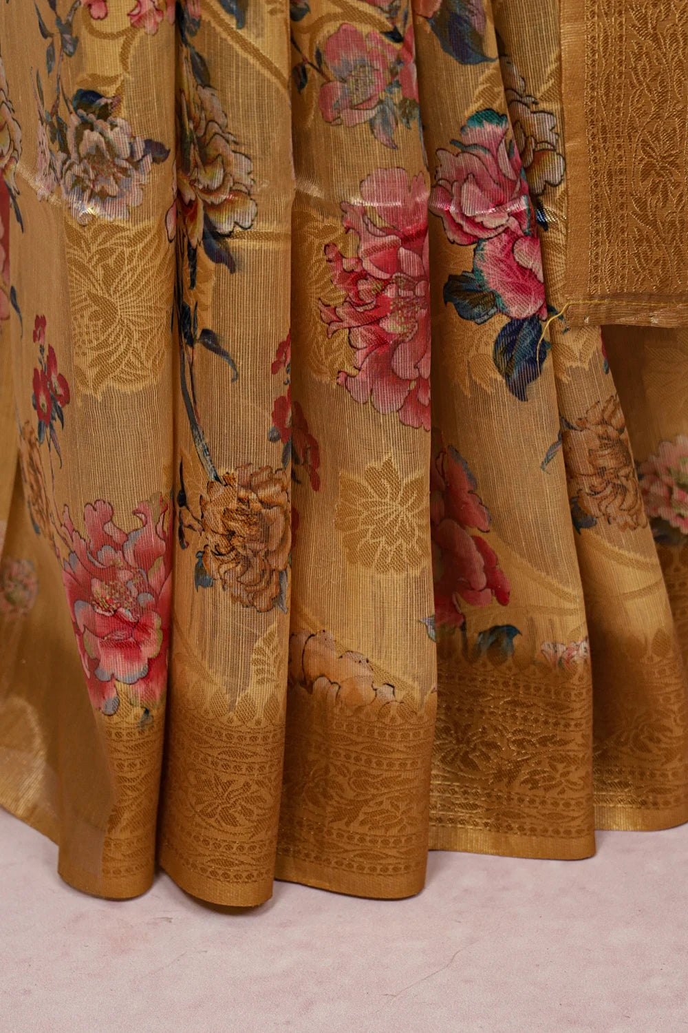 Gold Semi Tissue Saree