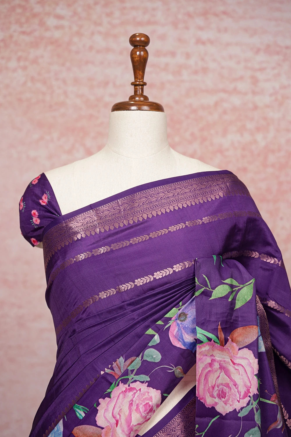 Violet Semi Silk Saree