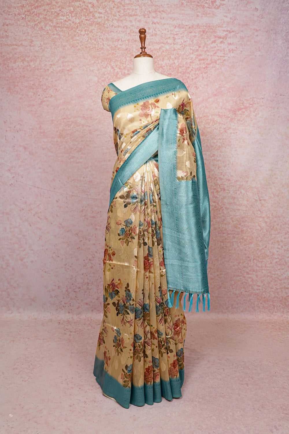 Gold Semi Tissue Saree