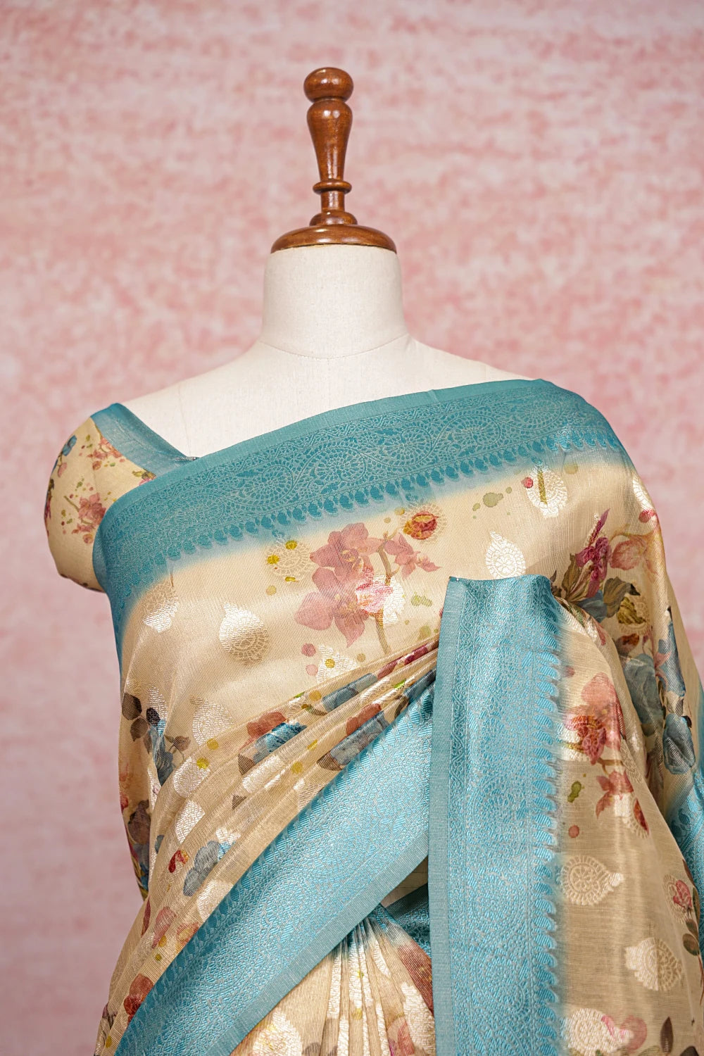 Gold Semi Tissue Saree