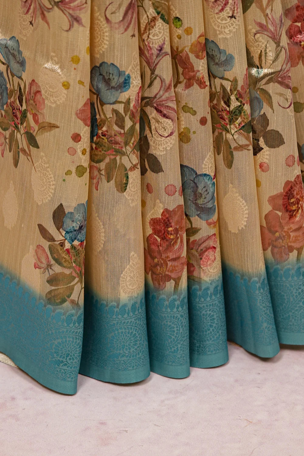 Gold Semi Tissue Saree