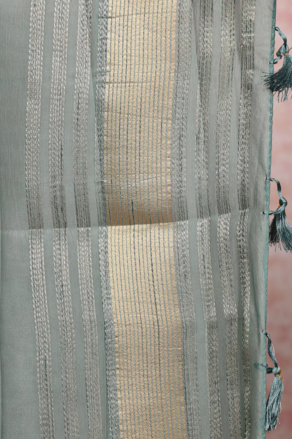 Sea Green Semi Tussar saree