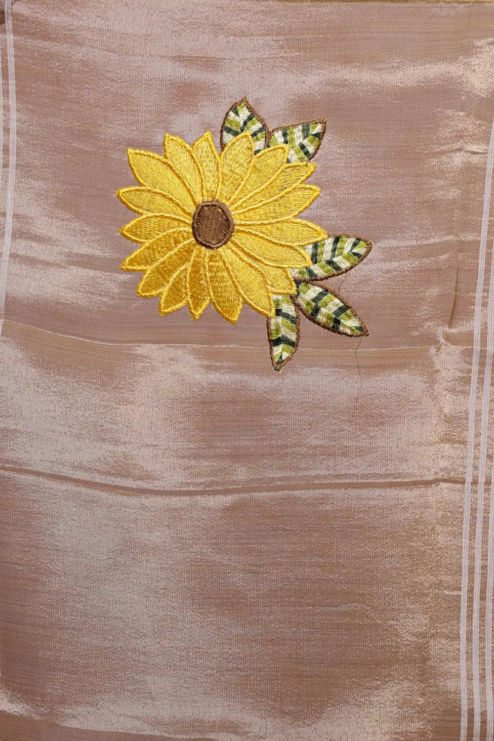 Sand Beige Semi Chanderi Small Butta Unstitched Churidhar Material