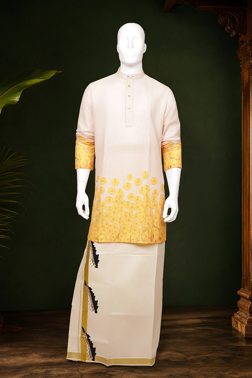 Sandal Colour Cotton Digital Printed Long Kurti