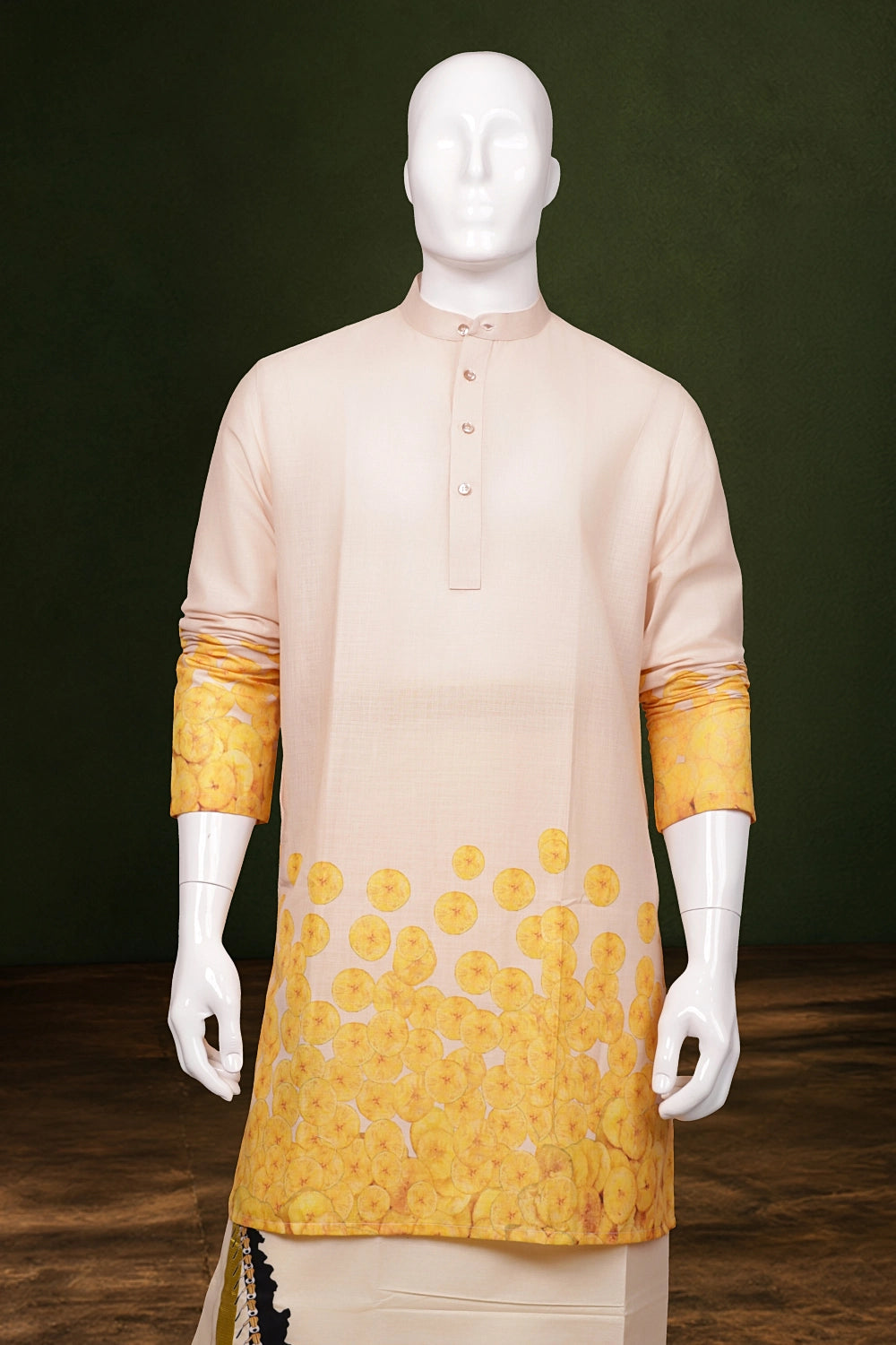 Sandal Colour Cotton Digital Printed Long Kurti