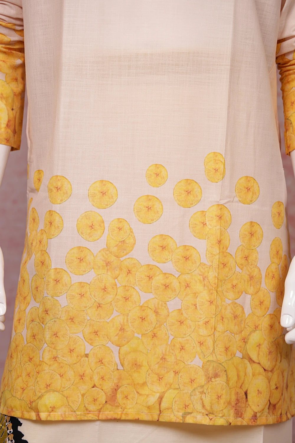 Sandal Colour Cotton Digital Printed Long Kurti