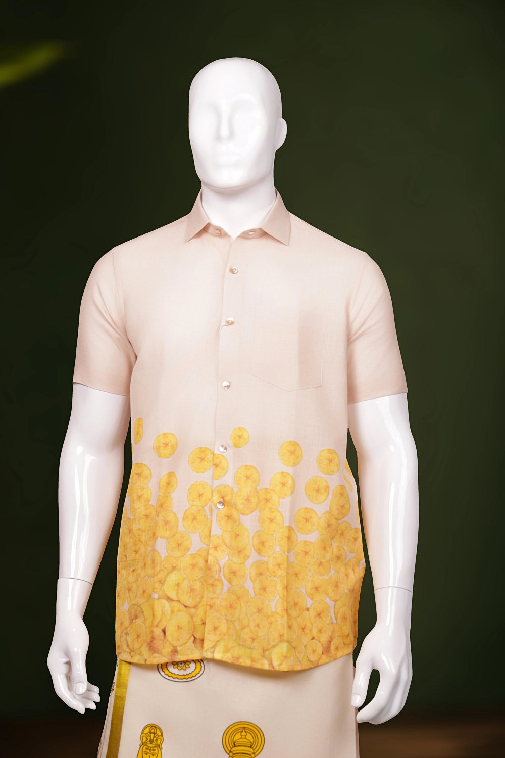 Sandal Colour Cotton Digital Printed Shirt