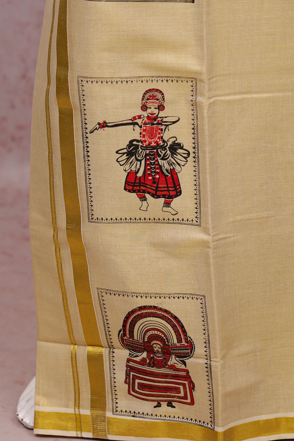 Golden Tissue Art Printed Dothi