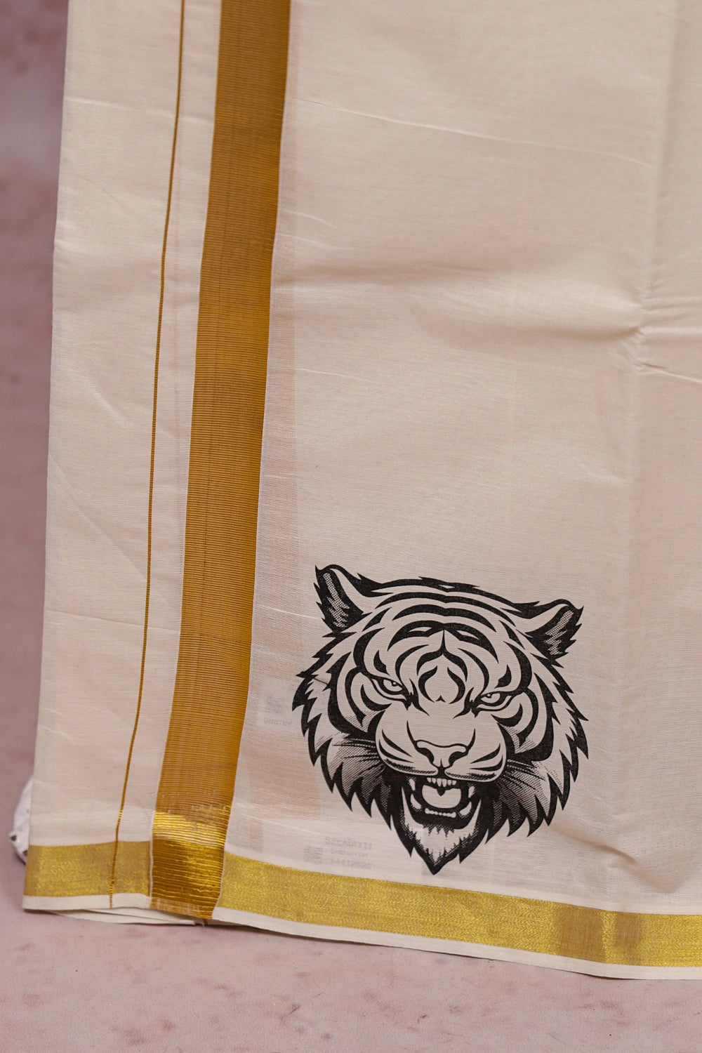 Cream Cotton Digital Printed Dothi